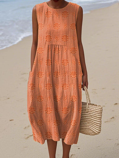 Aika | Elegant Sleeveless Cotton Pocket Dress