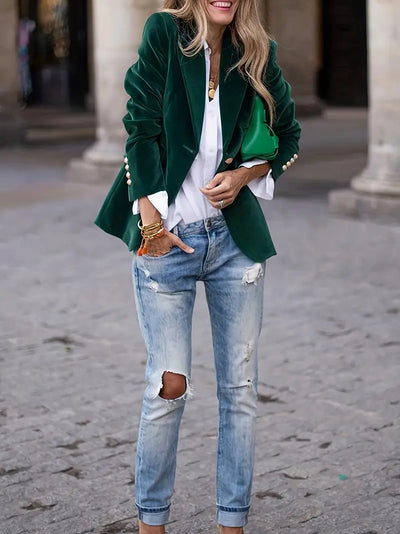 Isla | Elegant Velvet Blazer