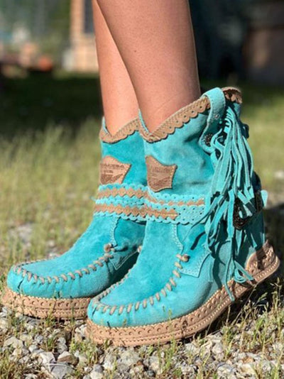 Meri | Boho Fringe Boots