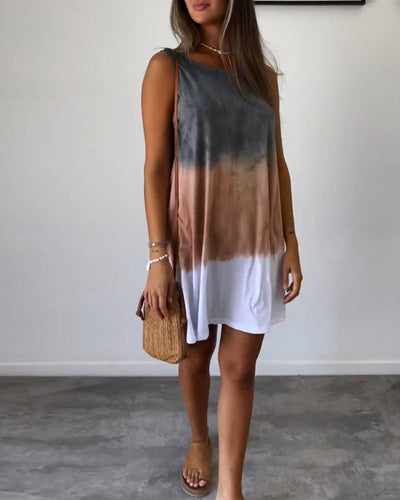 Calianna | Gradient Tie Dye Print Mini Dress