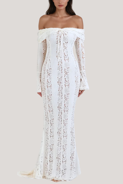 Selah | Lace Off Shoulder Cutout Maxi Dress