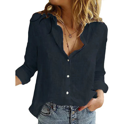 Margot | Cotton Long Sleeve Shirt Top