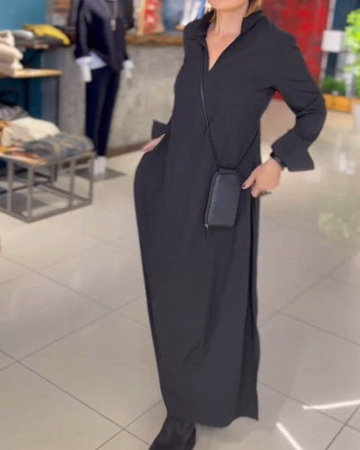 Cecille | Loose Long Dress With Side Slit