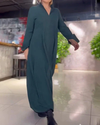 Cecille | Loose Long Dress With Side Slit