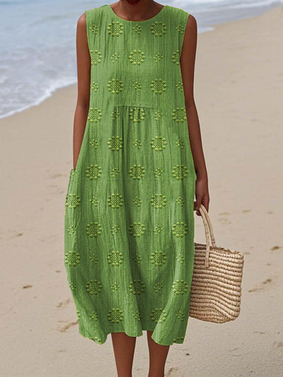 Aika | Elegant Sleeveless Cotton Pocket Dress
